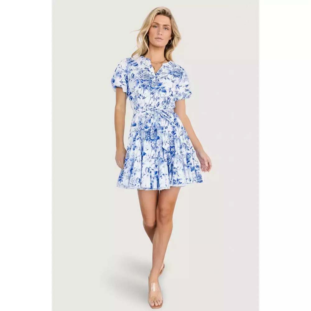 Baltic Born Mikki Mini Dress | White + Blue Size L